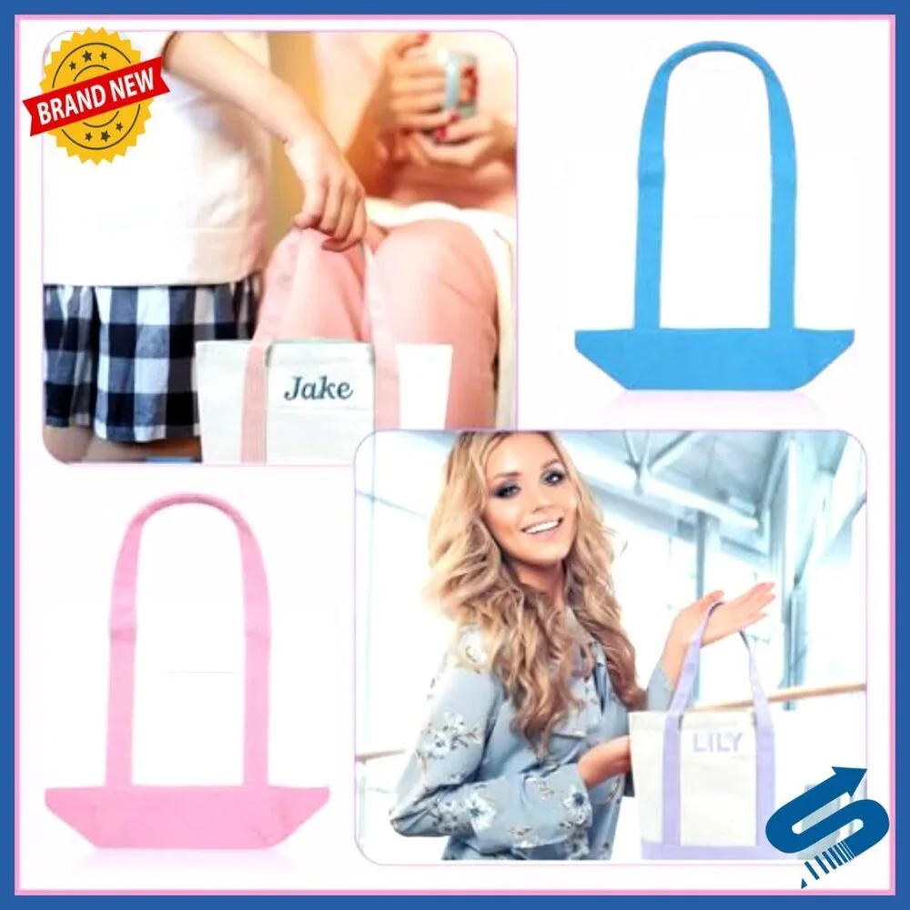Mini Canvas Tote Bag Heavy Duty Reusable Blank DIY Shopping Beach Bag